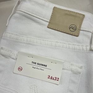 Ag new white high rise flare jean